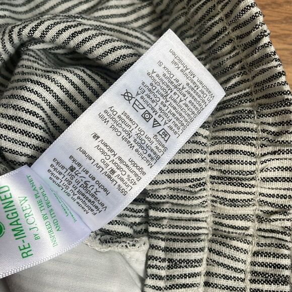 J Crew Striped linen-cotton blend drawstring pant Size P2 - Picture 10 of 15